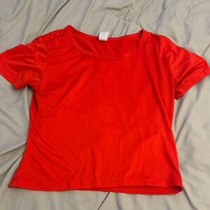 Vibrant Red Short Sleeve Top